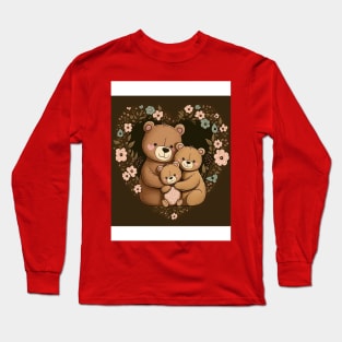 Happy Bears Hugging Long Sleeve T-Shirt